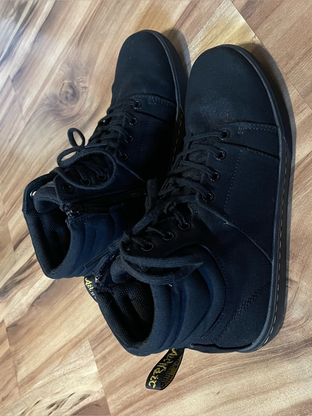 Dr. Martens Rozarya High Top Canvas Boots, Side Zip, Black - Women's Sz 9
